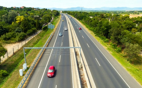 Highway gantry toll camera installation